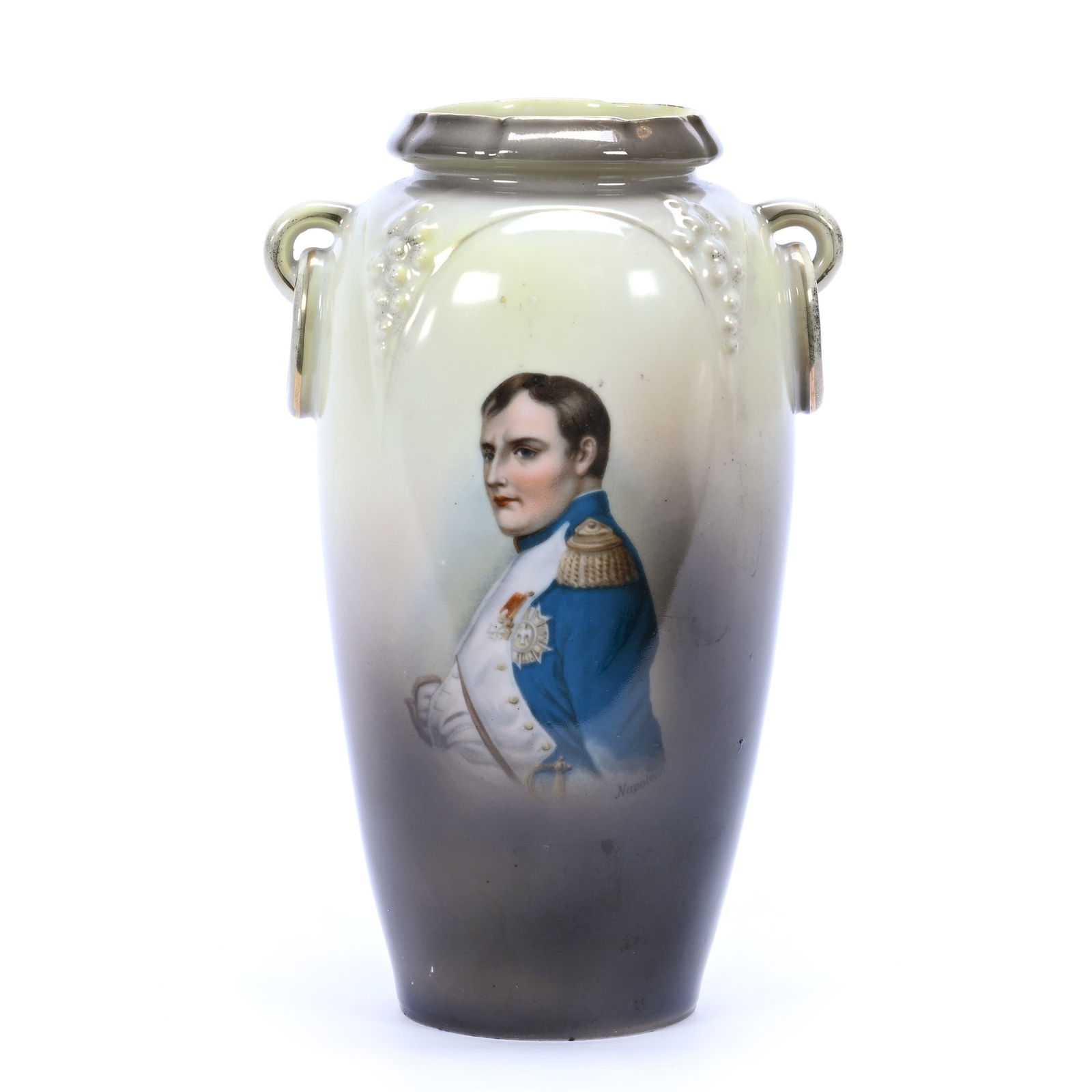 Vase Marked R.S. Suhl, Yellow, And Gray Tones, Napoleon Portrait (1 of 3)