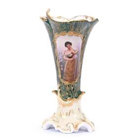 Vase Marked Dresden, German Inscription