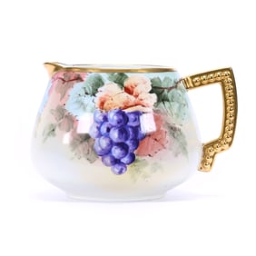 Cider Pitcher Marked Bavaria, Hand Painted Vintage Decor