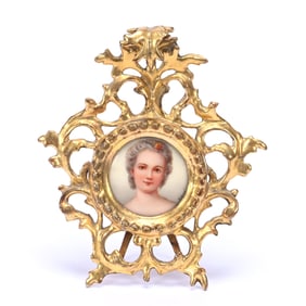 Round Porcelain Portrait Medallion Marked Germany