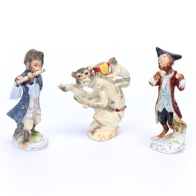 (3) Monkey Figurines, Unmarked