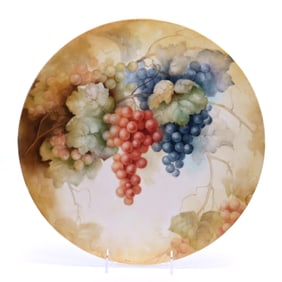 Round Plaque, Unmarked Limoges Style, Hand Painted