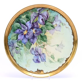 Round Tray Marked T&V Limoges, Hand Painted By Leyman-Ehlers Studio