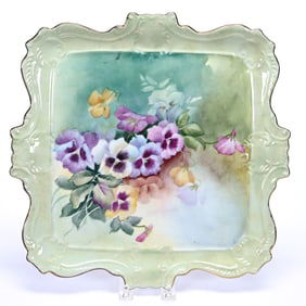 Square Tray, Unmarked Limoges Style