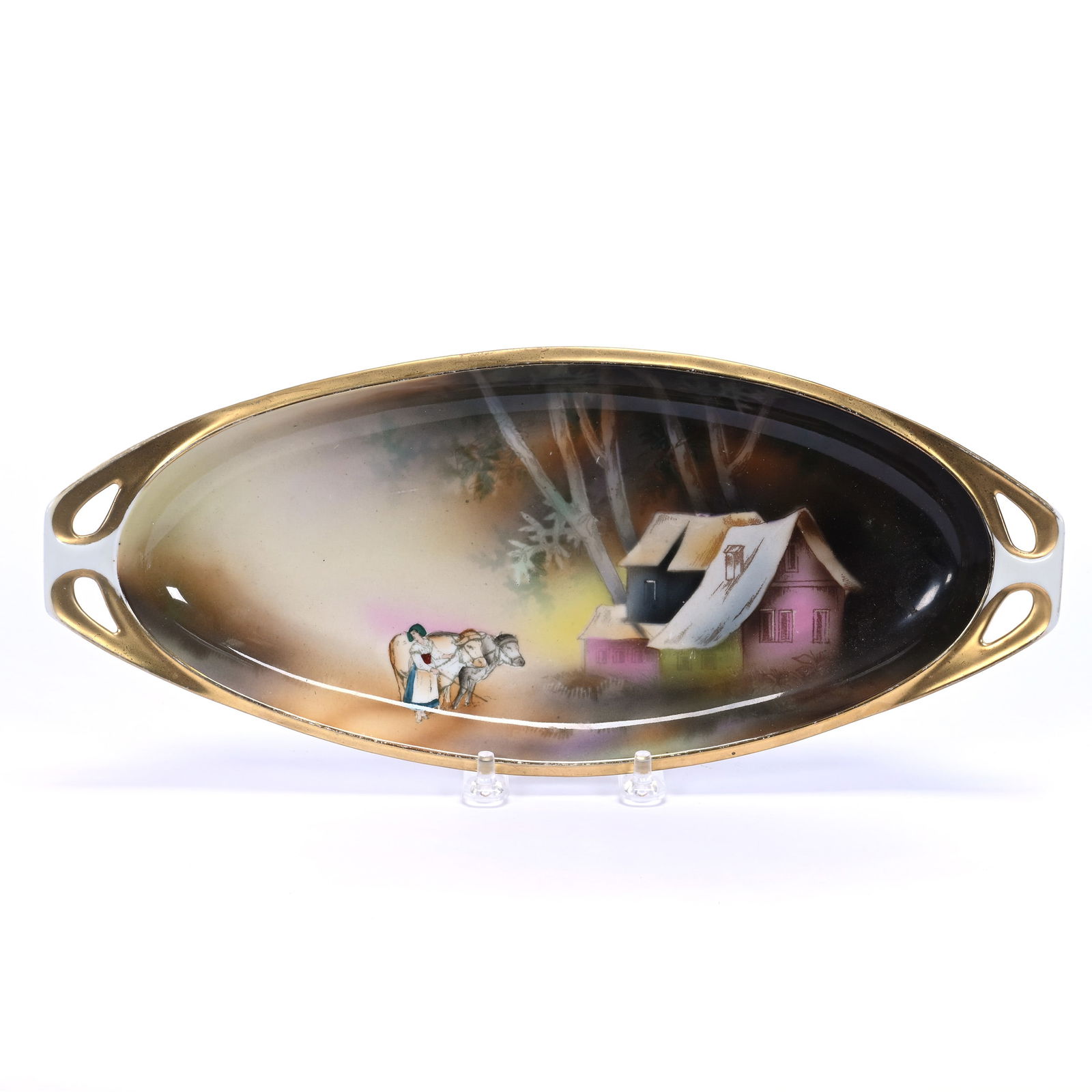 Celery Tray Marked R.S. Germany, Woman And Oxen Decor (1 of 2)