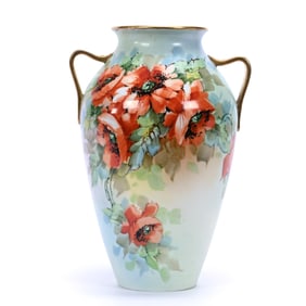 Vase, Two Handles, Marked Noritake
