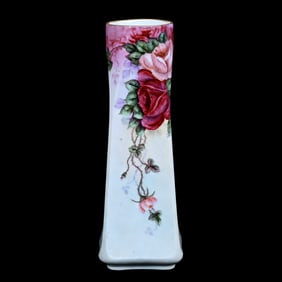 Vase Marked Titanic Austria, Blue And Yellow Tones, Rose Decor