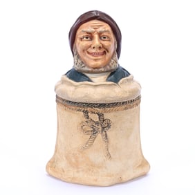 Figural Humidor, Unmarked German Terra Cotta