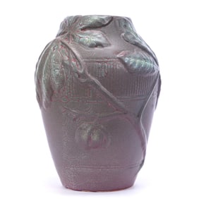Vase Marked Weller Art Pottery Fru Russet, Circa 1905, Buckeye Mold