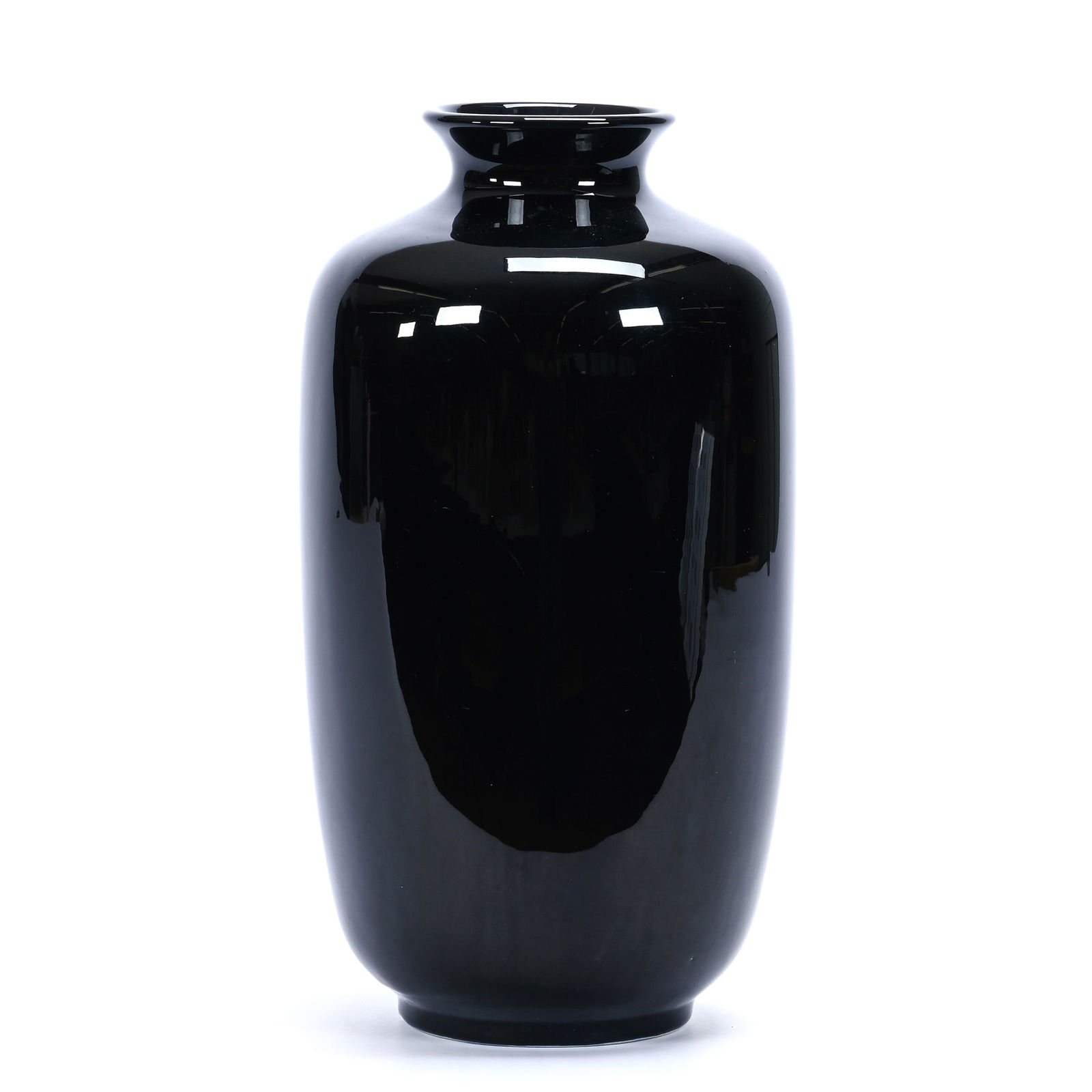 Vase Marked California Faience Art Pottery, Mirror Black Glaze (1 of 3)