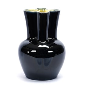 Vase Marked Rookwood Art Pottery Dated 1948, Model #6953, Jet Black Exterior