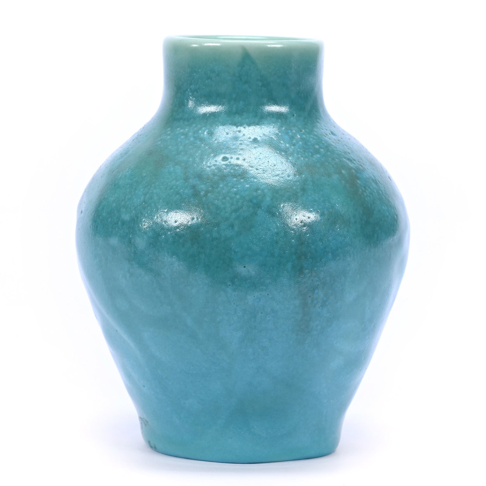 Vase Marked Rookwood Art Pottery Dated 1932, Turquoise Matte, Model #6108: Vase Marked Rookwood Art Pottery Dated 1932, Turquoise Matte, Model #6108, 4.75" x 3.75", Thick Glaze, California Private Collection.