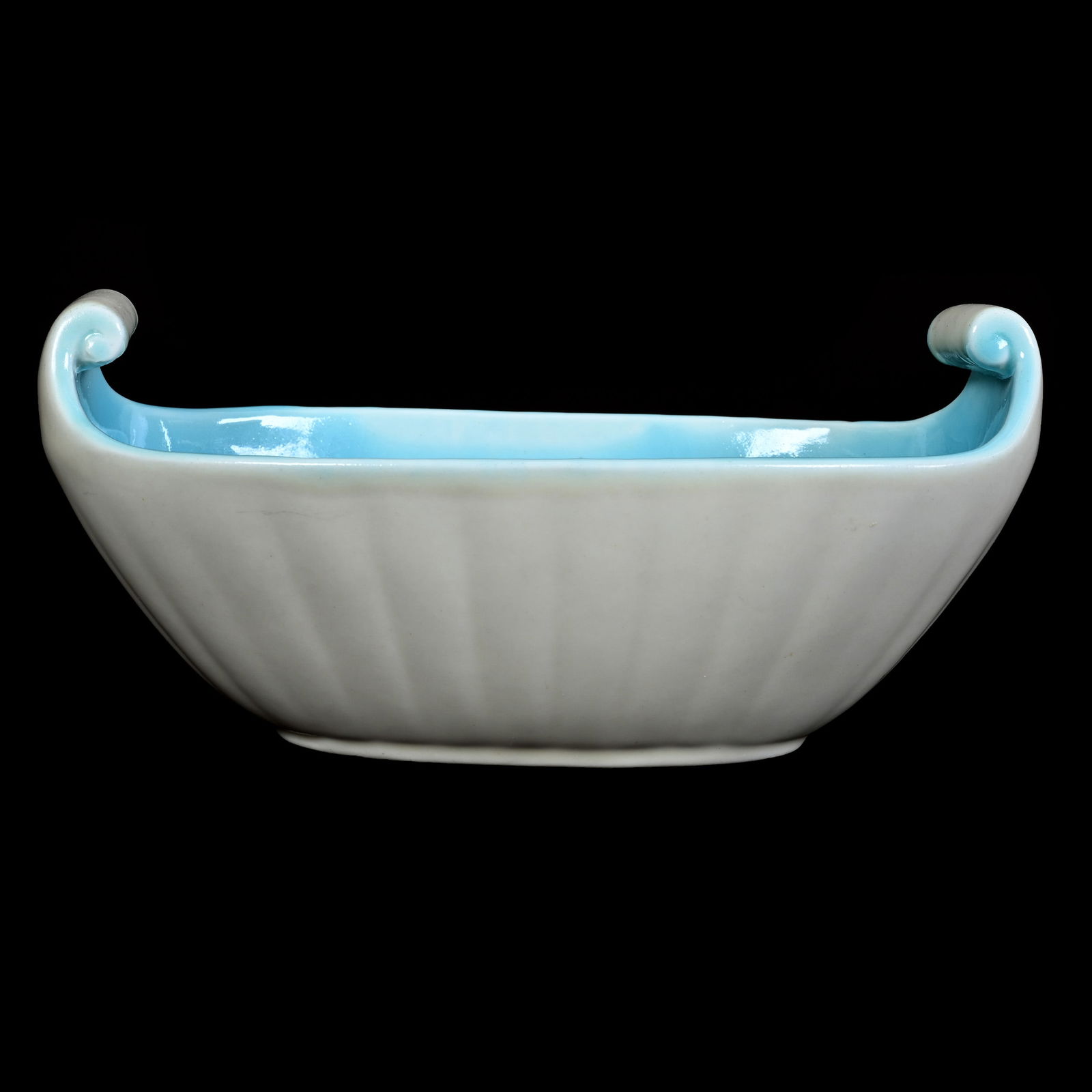 Oval Bowl Marked Rookwood Art Pottery Dated 1927, Ivory Matte Exterior (1 of 3)