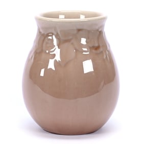 Vase Marked Rookwood Art Pottery Dated 1948, Wine Madder Glaze, Embossed Fruit Design
