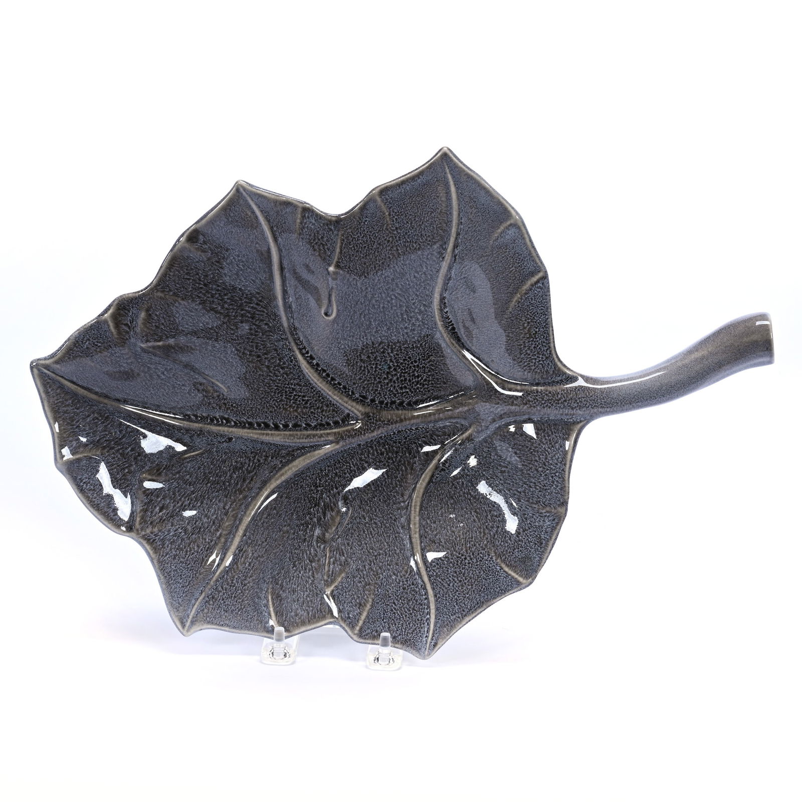 Tray, Leaf Shape, Marked Rookwood Art Pottery Dated 1954, Violet Gray Glaze (1 of 3)