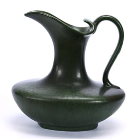 Ovoid Pitcher, Hampshire Art Pottery, Dark Green Matte