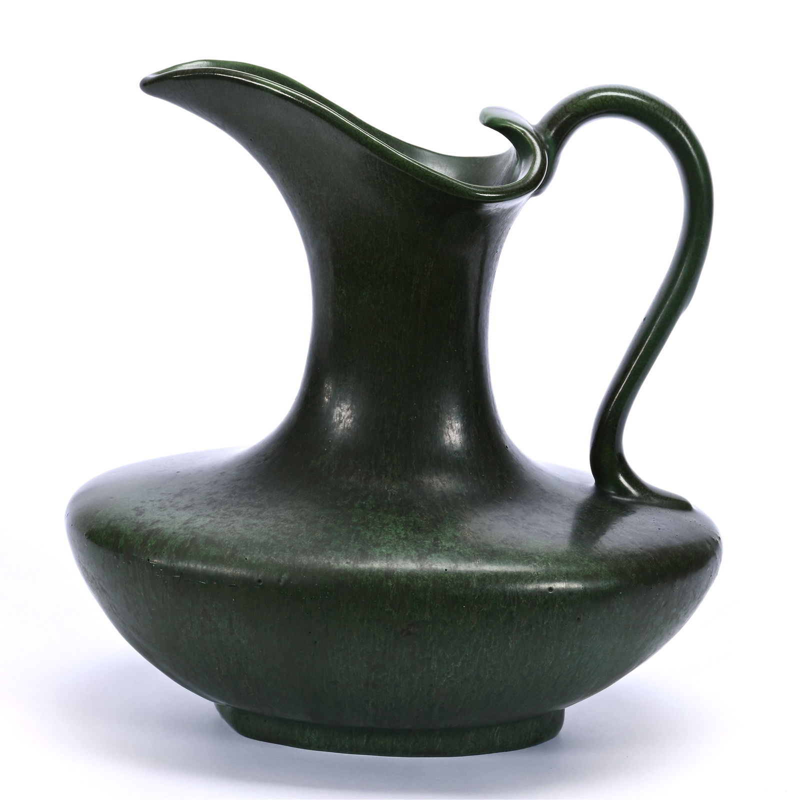 Ovoid Pitcher, Hampshire Art Pottery, Dark Green Matte (1 of 3)
