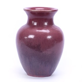 Vase, Unmarked Fulper Art Pottery, Famile Rose Glaze