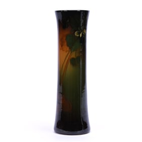 Vase Marked Weller Louwelsa Art Pottery, Brown And Green Tones, Floral Decor