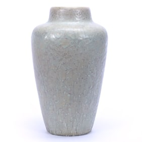 Vase, Unmarked, Attributed To Weller Art Pottery, Matte Gray With Reddish Speckles