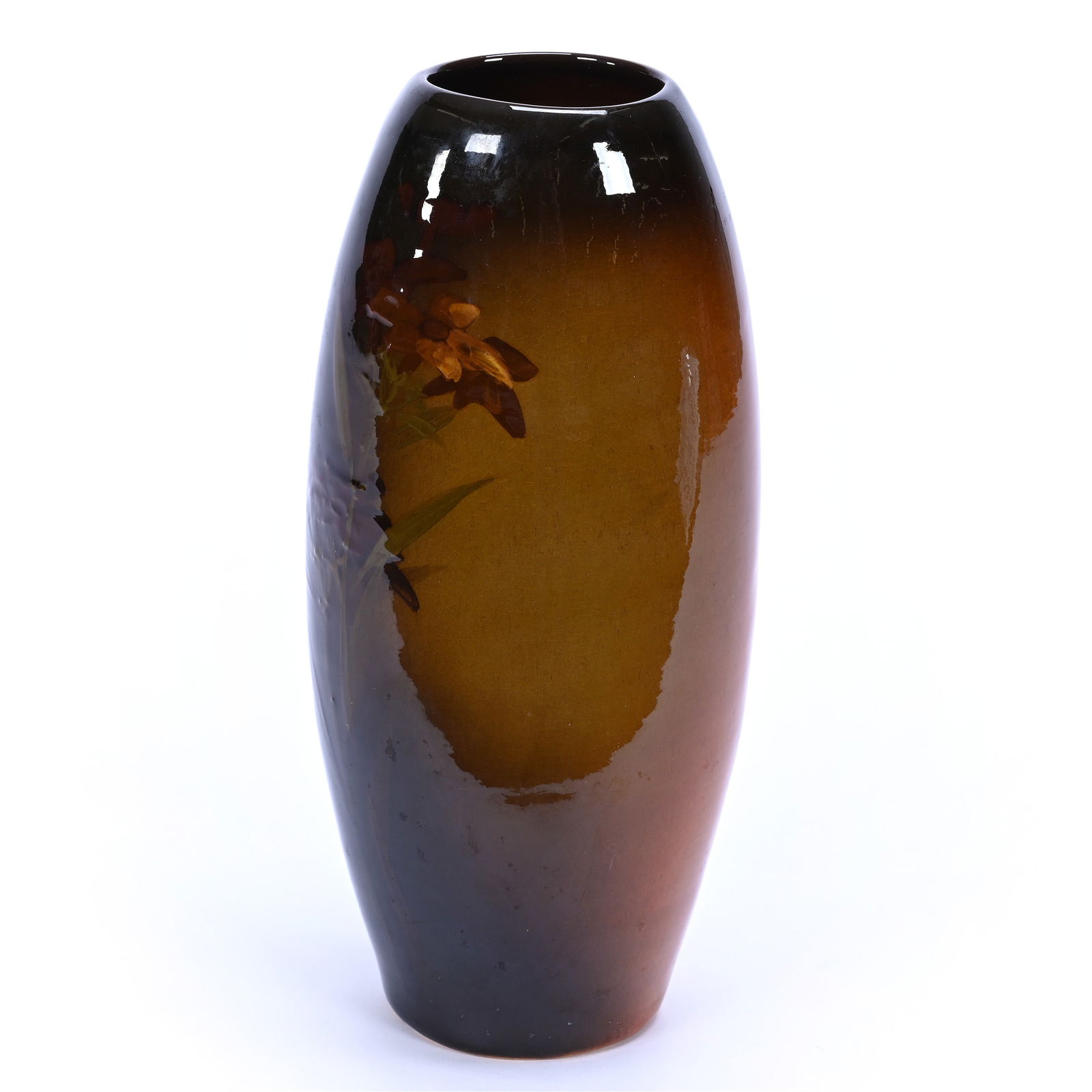 Vase Marked Owens Utopian Art Pottery, Standard Glaze, Floral Decor, Model #1073 (1 of 3)