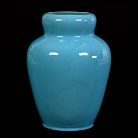 Vase Marked California Faience Art Pottery, Persian Blue Glaze