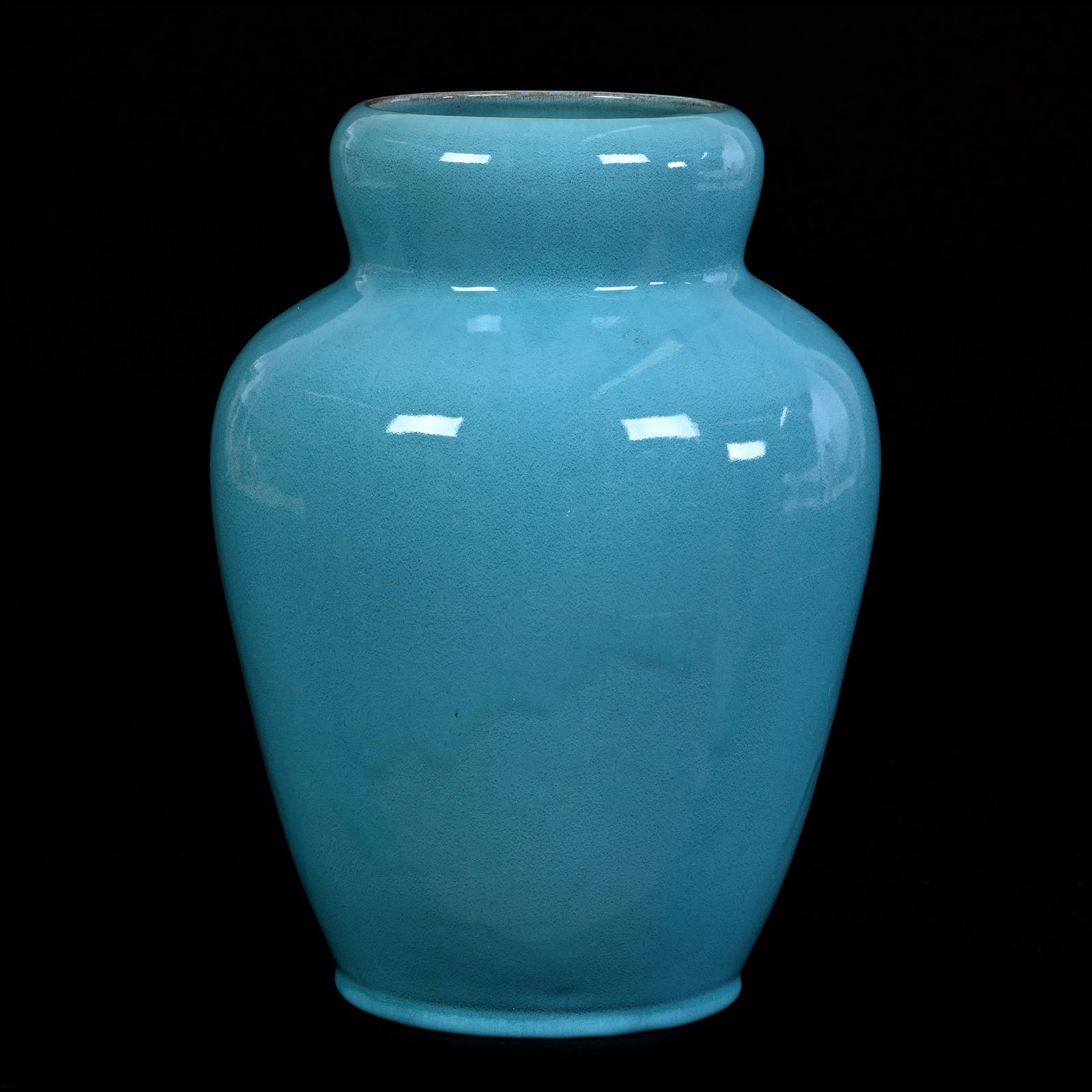 Vase Marked California Faience Art Pottery, Persian Blue Glaze (1 of 3)