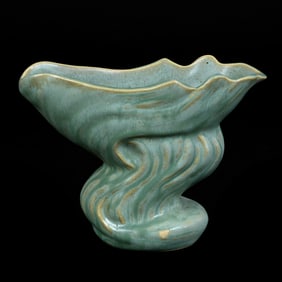 Vase Marked Roseville Art Pottery #580-6" Capri Pattern, Matte Green
