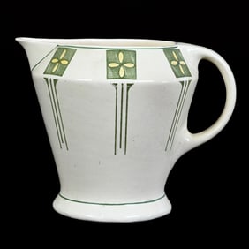 Pitcher, Unmarked Roseville Art Pottery, Cream Ware