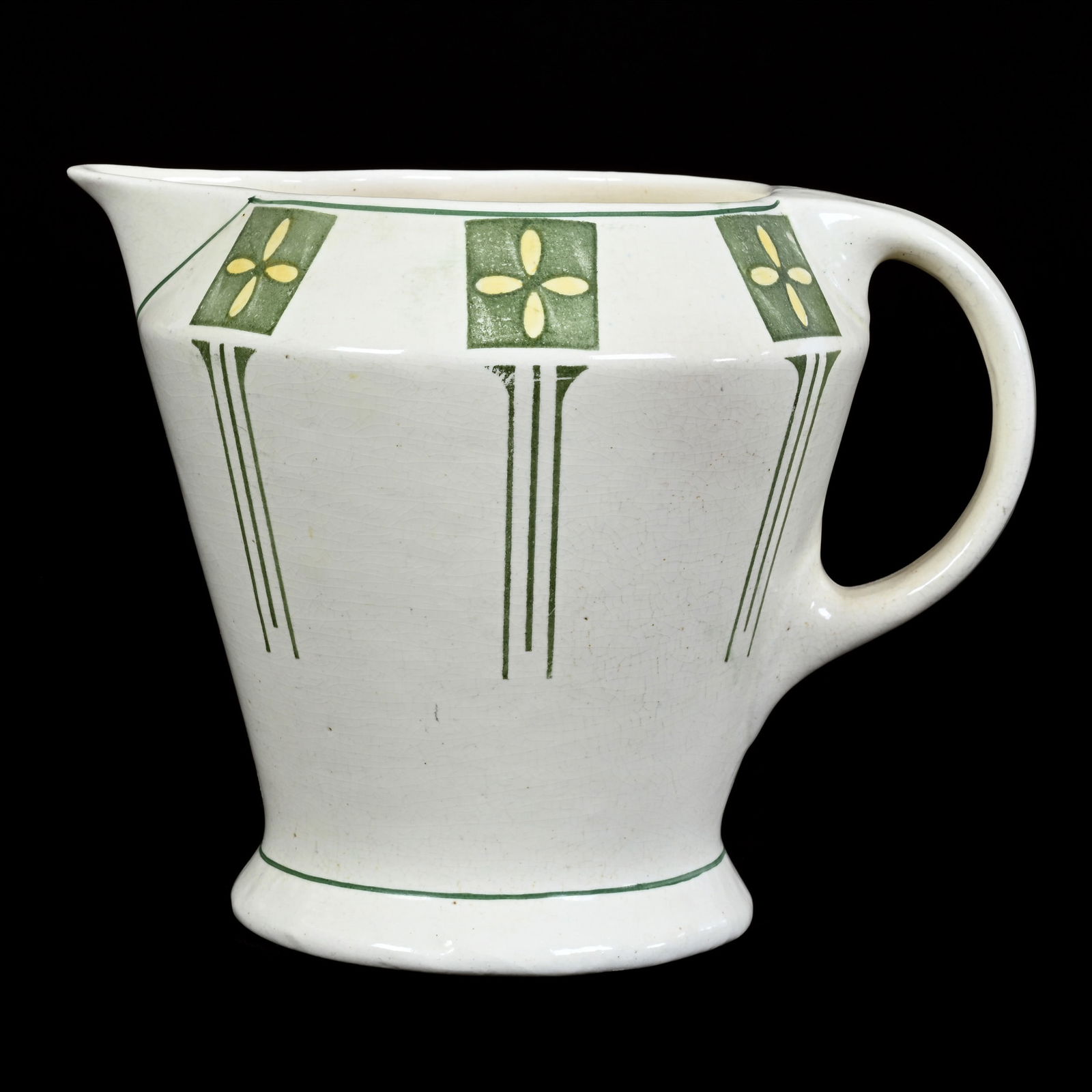 Pitcher, Unmarked Roseville Art Pottery, Cream Ware (1 of 3)