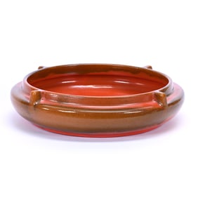 Bowl, Unmarked Catalina Island Art Pottery, Orange/Red Brown Glaze