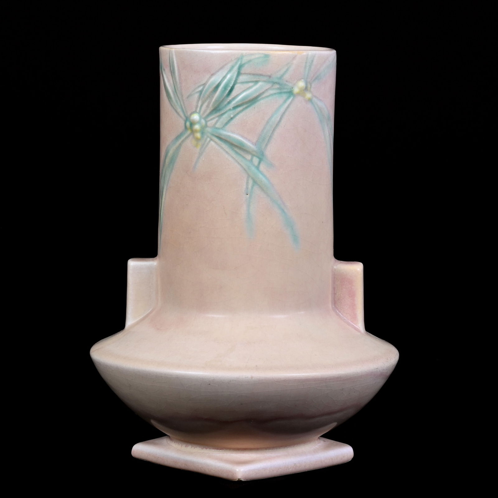 Vase Marked Roseville Art Pottery #829-8", Dawn Pattern, Pink Tones (1 of 3)