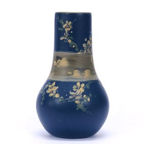 Vase Marked Weller Art Pottery, Hudson Blue Decorated