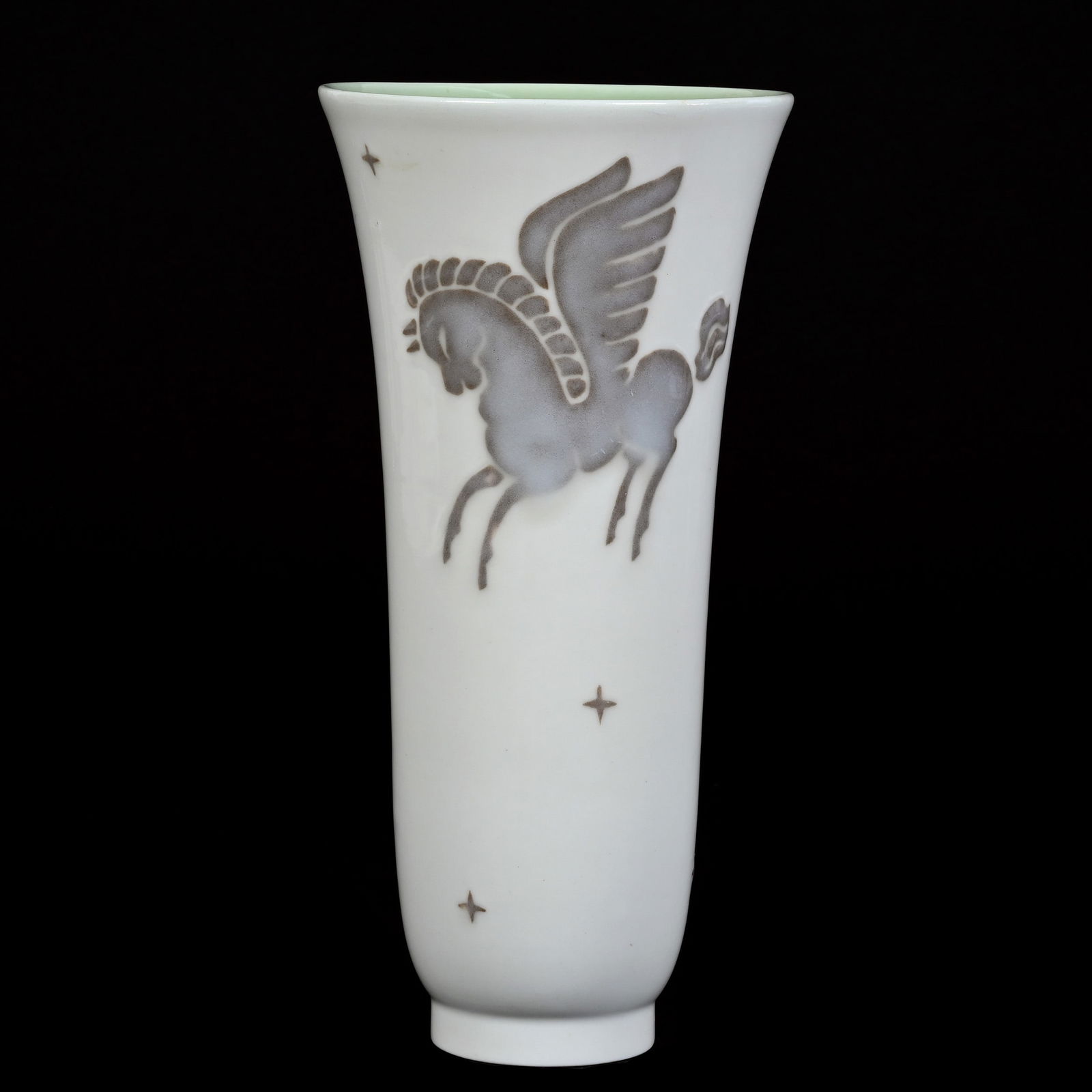 Vase Marked Rookwood Art Pottery Dated 1946, Wax Matte Pegasus, Artist Signed Wilhelmine Rehm (1 of 4)