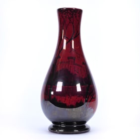 Vase Marked Weller Art Pottery, Lamar Castle Scenic Decor, Nice Detail
