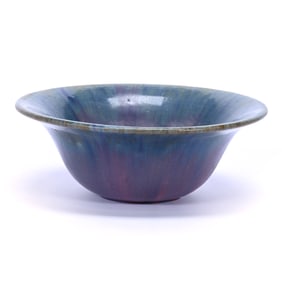 Bowl Marked Fulper Art Pottery, Wisteria Glaze (Multi-Color)