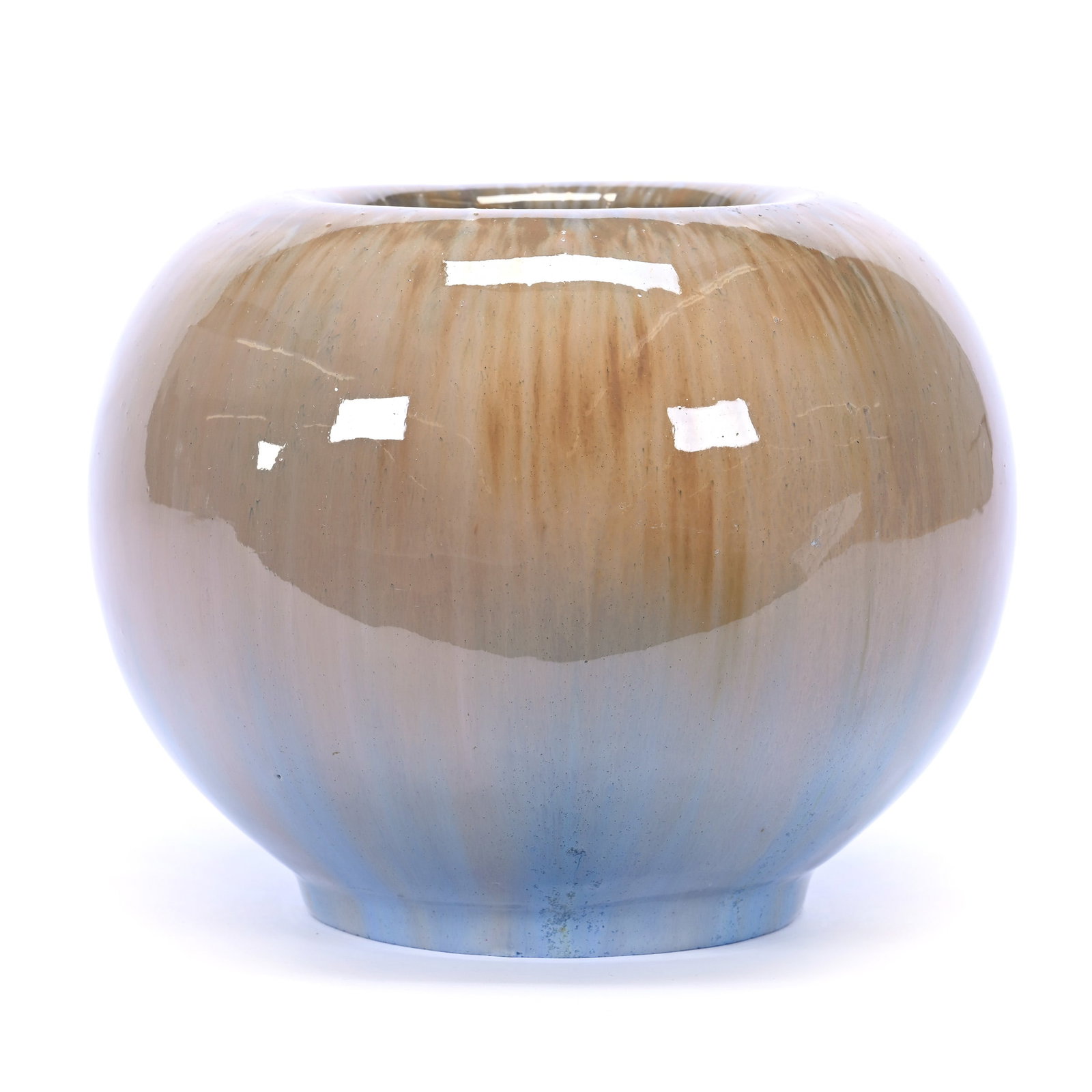 Ball Vase Marked Fulper Art Pottery, Cats Eye Glaze, Very Nice Example (1 of 3)