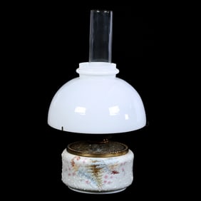 Kerosene Lamp, Base Is Unmarked Wave Crest Fernery