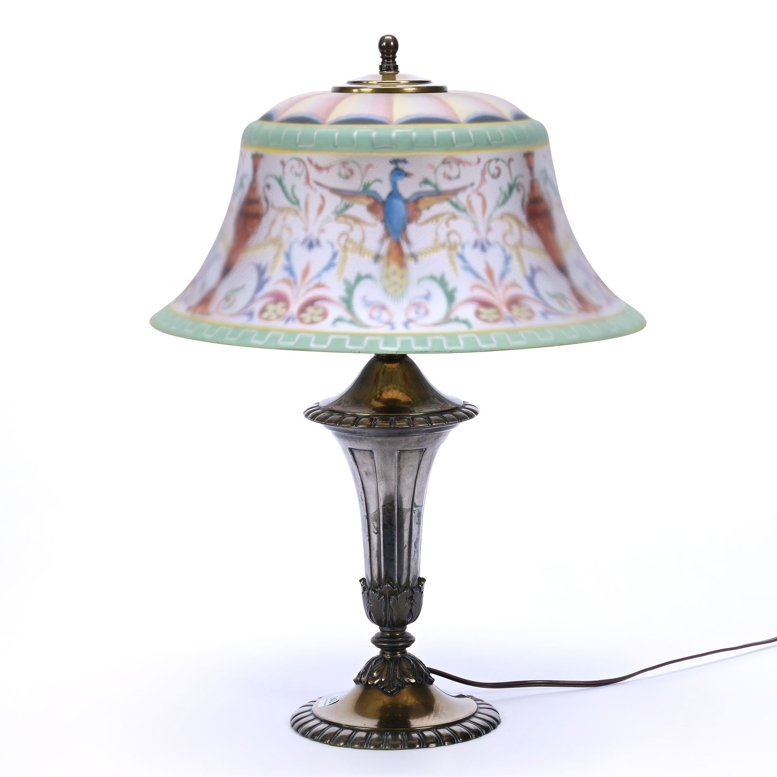 Pairpoint Table Lamp, Exeter Classic Reverse Painted Shade With Extraordinary Colors Featuring Urn, (1 of 4)