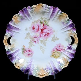 Cake Plate Marked R.S. Prussia, Luster Finish