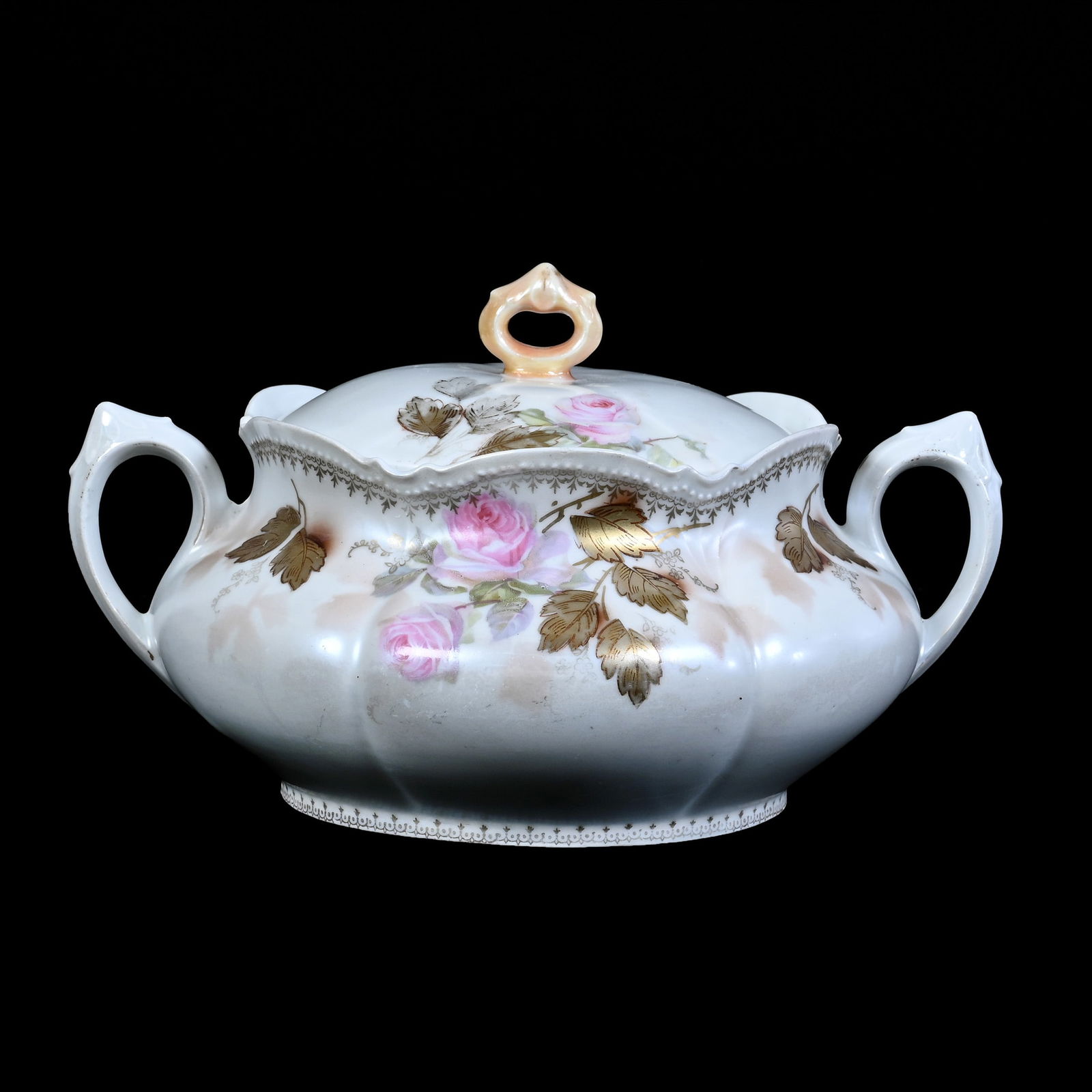 Cracker Jar, Two Handles, Marked R.S. Prussia (1 of 3)