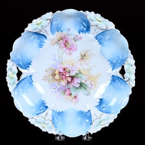 Cake Plate, Unmarked R.S. Prussia, Lily Mold