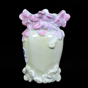 Vase, Unmarked Germany, Embossed Floral Mold