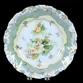 Plate, R.S. Steeple Germany Mark, Rosebud Mold
