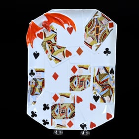 Dresser Tray, Royal Bayreuth Blue Mark, Devil And Cards