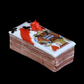 Stamp Box, Royal Bayreuth Blue Mark, Devil And Cards