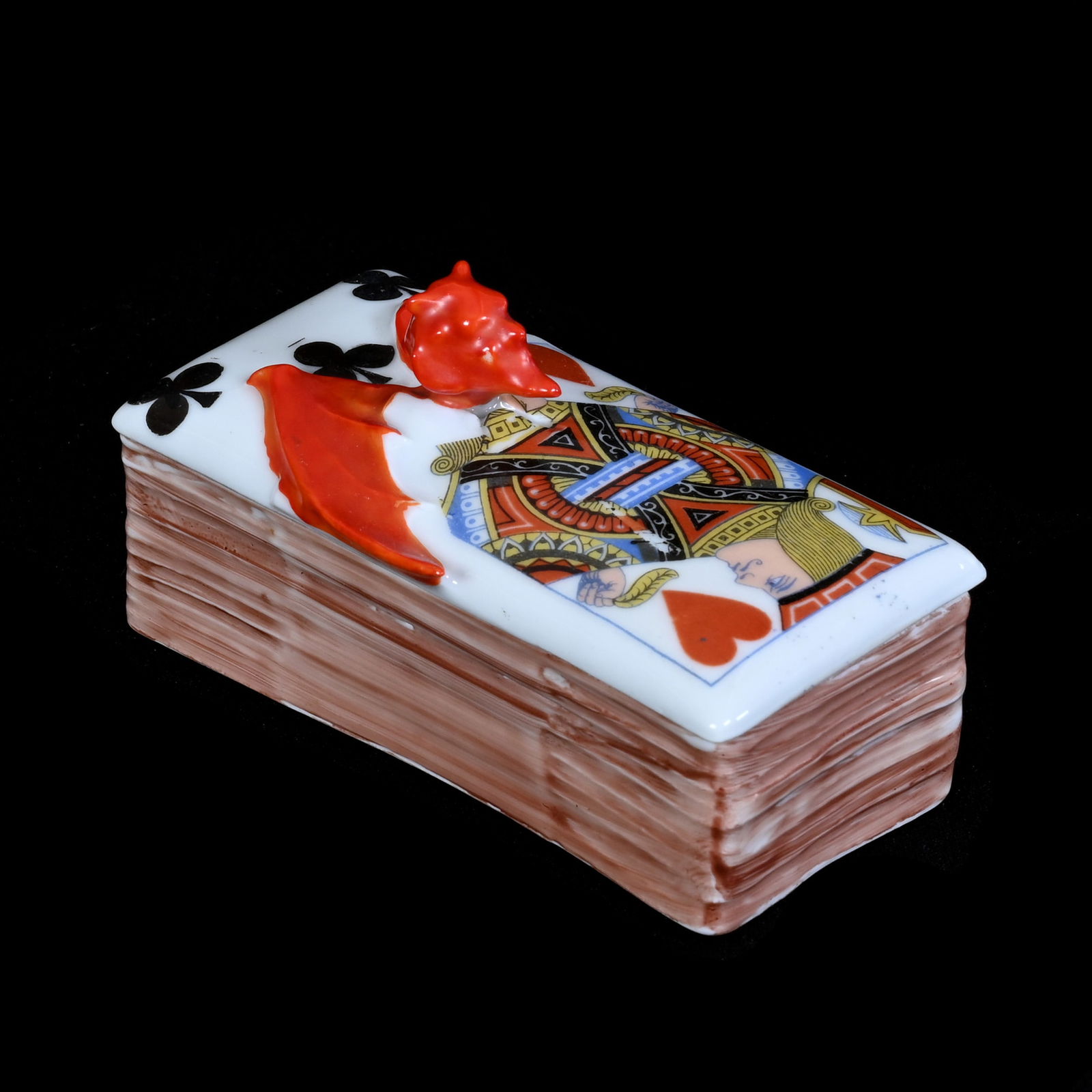 Stamp Box, Royal Bayreuth Blue Mark, Devil And Cards (1 of 3)