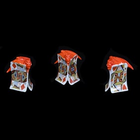 (3) Salt And Pepper Shakers, Unmarked Royal Bayreuth, Devil And Cards