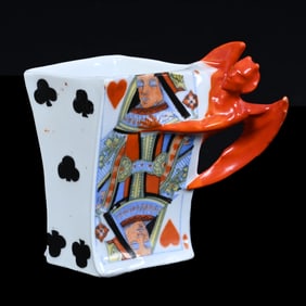 Toothpick Holder, Royal Bayreuth Blue Mark, Devil And Cards