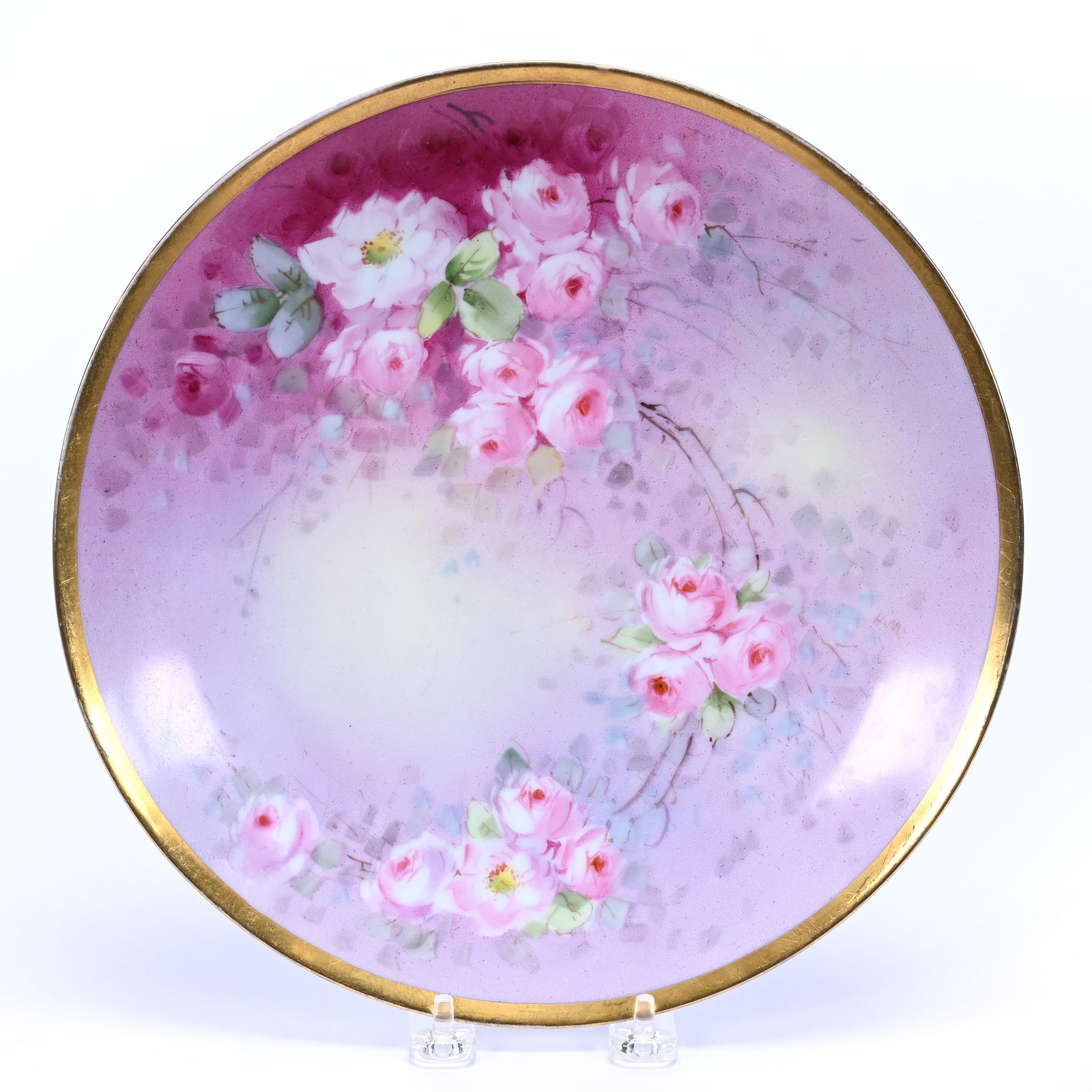 Plate Marked Thomas Bavaria, Pink Tones, Pink Rose Decor (1 of 2)